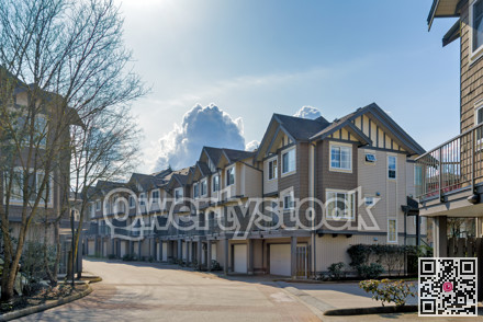 A perfect neighbourhood. New townhouses on early spring season