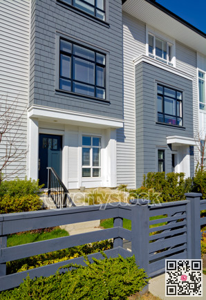Entrance of brand new residential townhouse