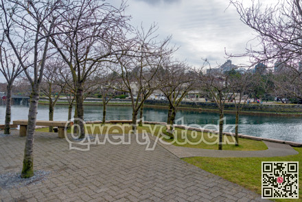 Ron Basford park on Granville island on winter day in Vancouver, Canada