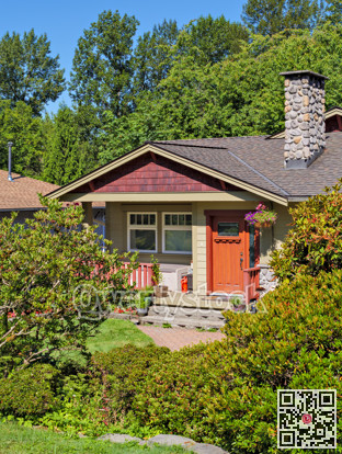 Perfect neighbourhood. Entrance door steps and paved pathway in front of family house main entrance