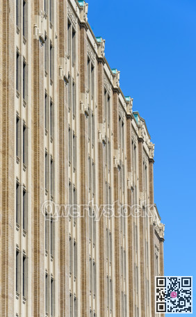 Fron side of the historic office building in downtown of Vancouver