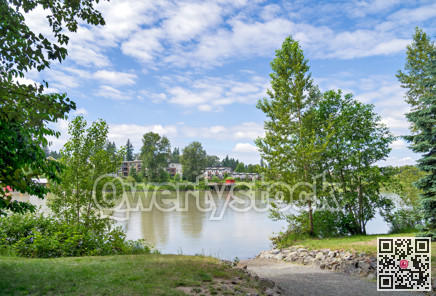 Fraser river view from McMillan island on a sunny summer day in British Columbia